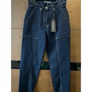 Karl Lagerfeld Navy Paperbag Waist Boyfriend Jeans